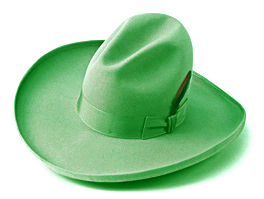 Green 10 gallon hat