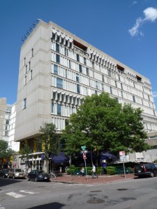 Small roof-top wind turbine installation in Harvard Square